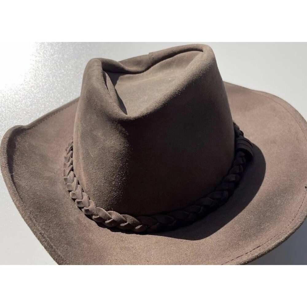 Vintage Henschel Hatquarters USA Men’s Size Large Brown Leather Western Hat